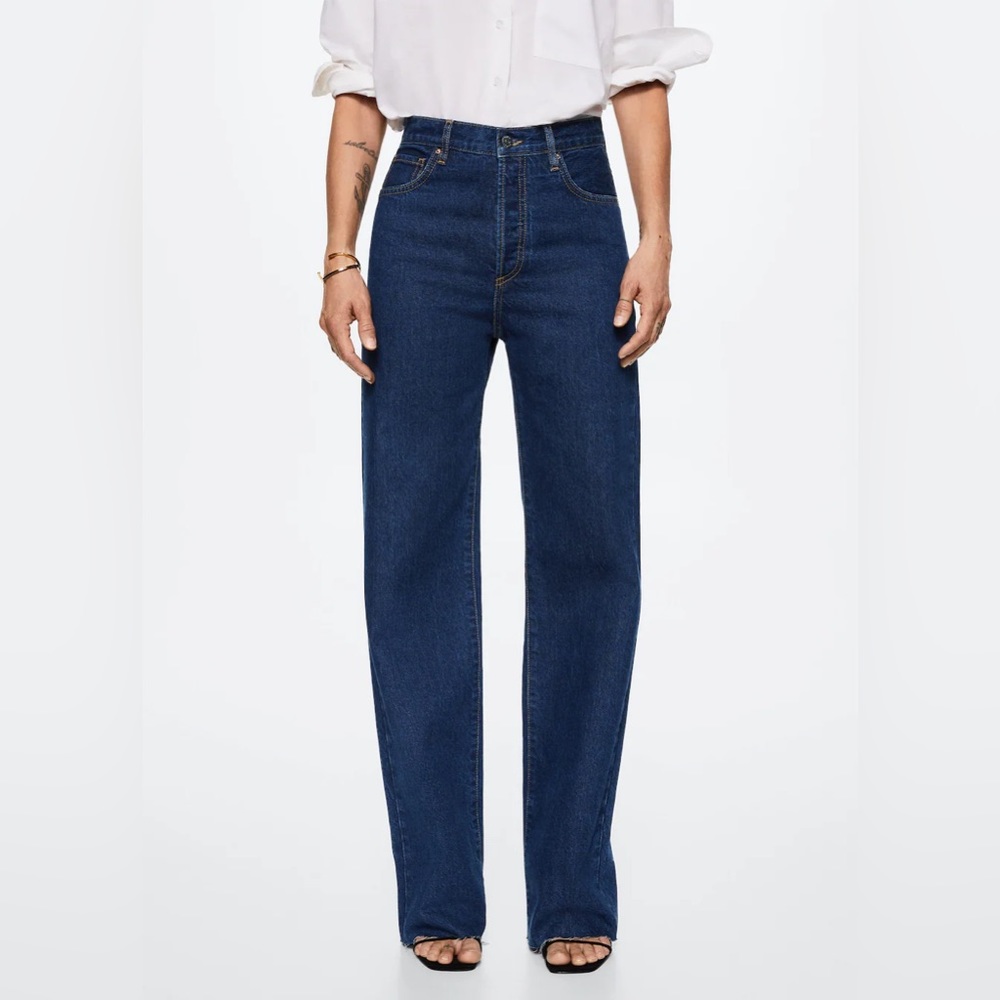 Dark Blue Straight-Leg Women's Jeans